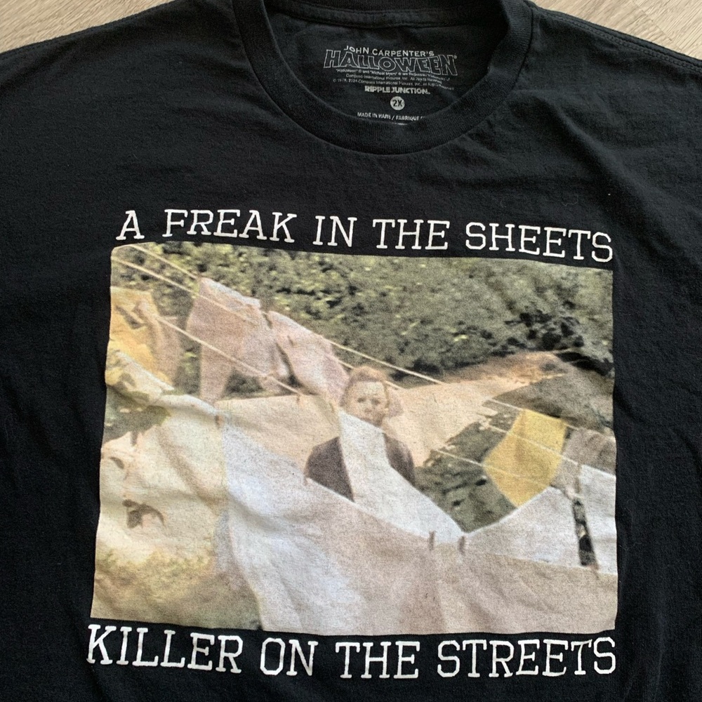 Michael Myers Halloween A Freak in the Sheets Killer on the Streets T-Shirt